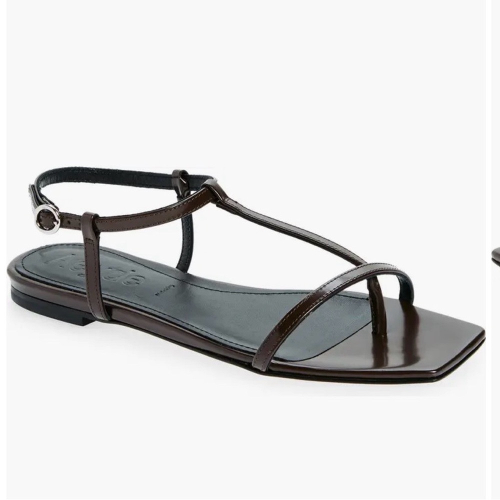 Aeyde Ella flat sandals black leather Size 9